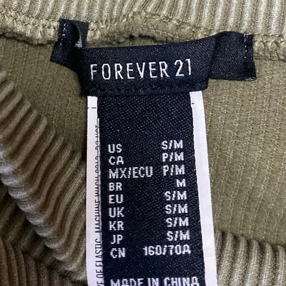 Forever 21 Olive Green Sleeveless Rib High Neck Mini Bodycon Sweater Dress S/M - Picture 3 of 4